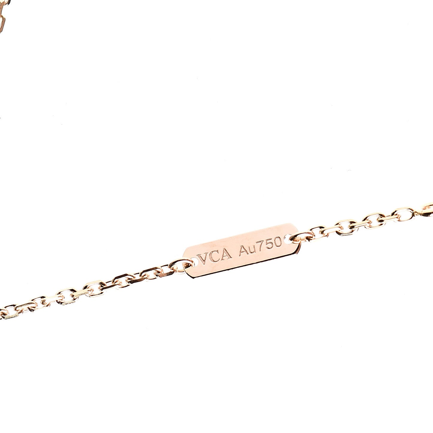 18K Rose Gold Diamond Small Perlee Clovers Pendant Necklace