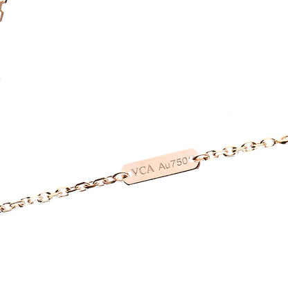 Van Cleef & Arpels 18K Rose Gold Diamond Small Perlee Clovers Pendant Necklace 5 of 6
