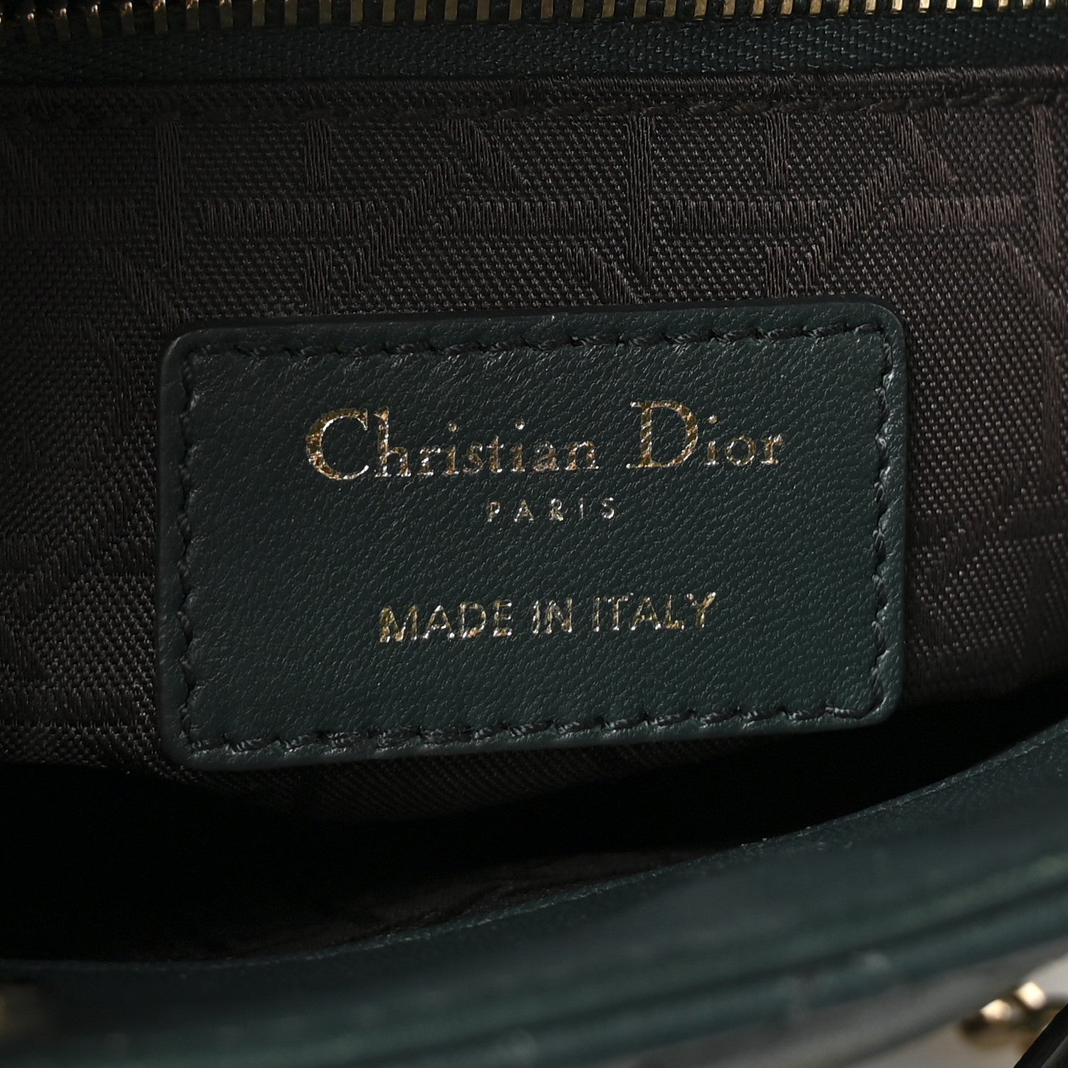 Christian Dior Lambskin Cannage Mini Lady Dior Dark Green 6 of 9