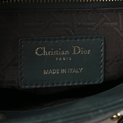Christian Dior Lambskin Cannage Mini Lady Dior Dark Green 6 of 9