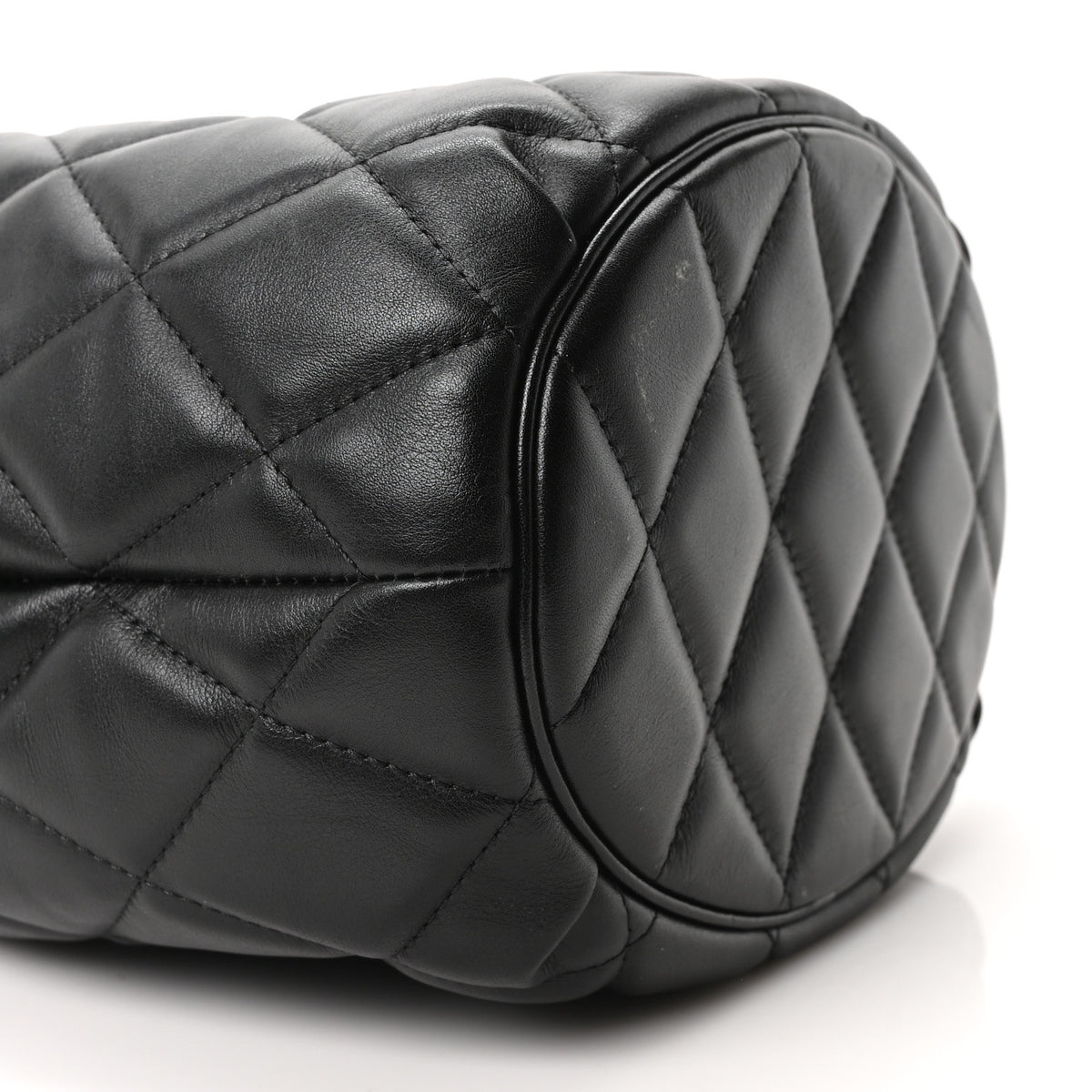 Balenciaga Nappa Calfskin Quilted Touch B Bucket Bag Black 9 of 10