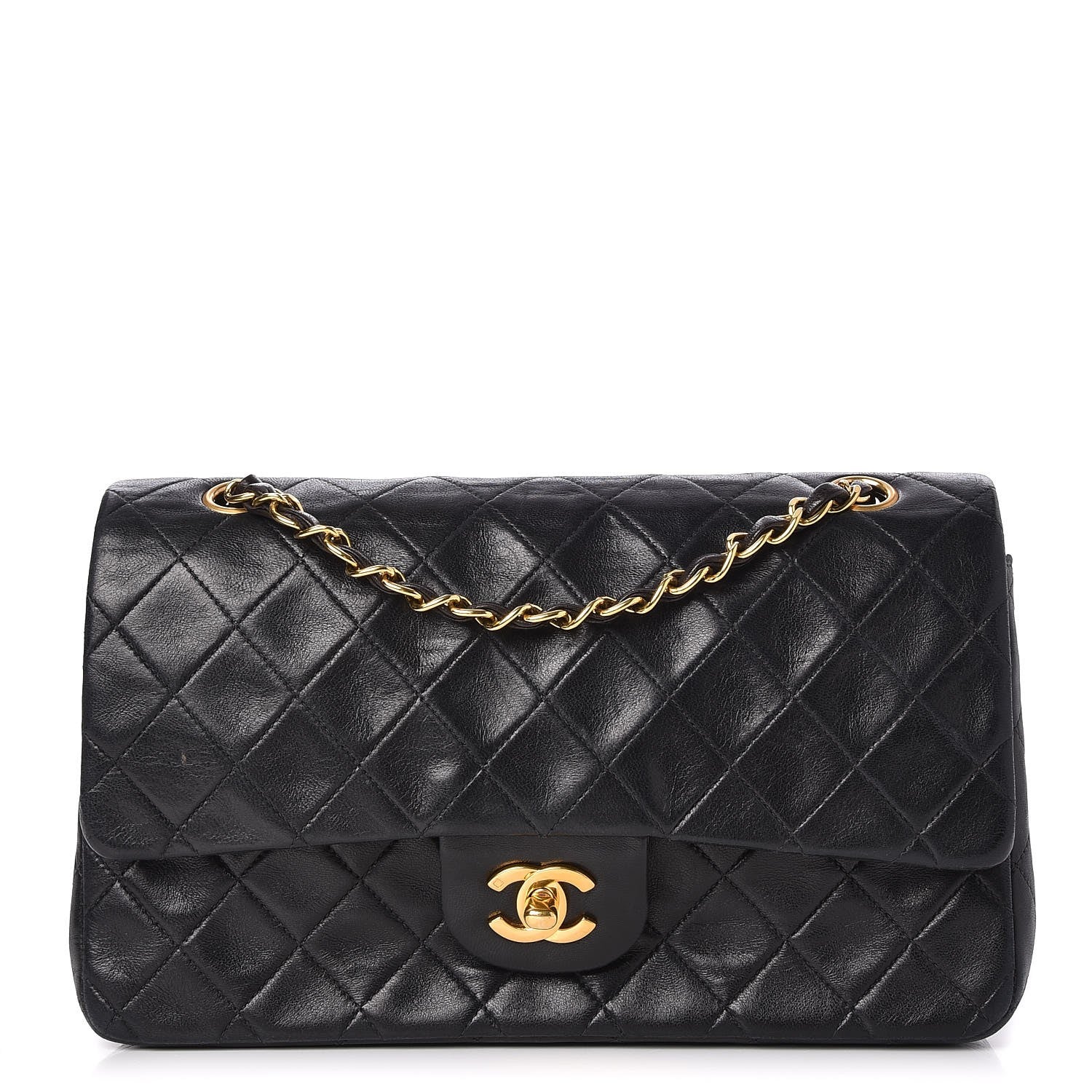 Chanel Lambskin Quilted Medium Double Flap Black 1 of 12