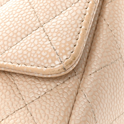 Chanel Pearly Caviar Quilted Mini Rectangular Flap Beige 21 of 26