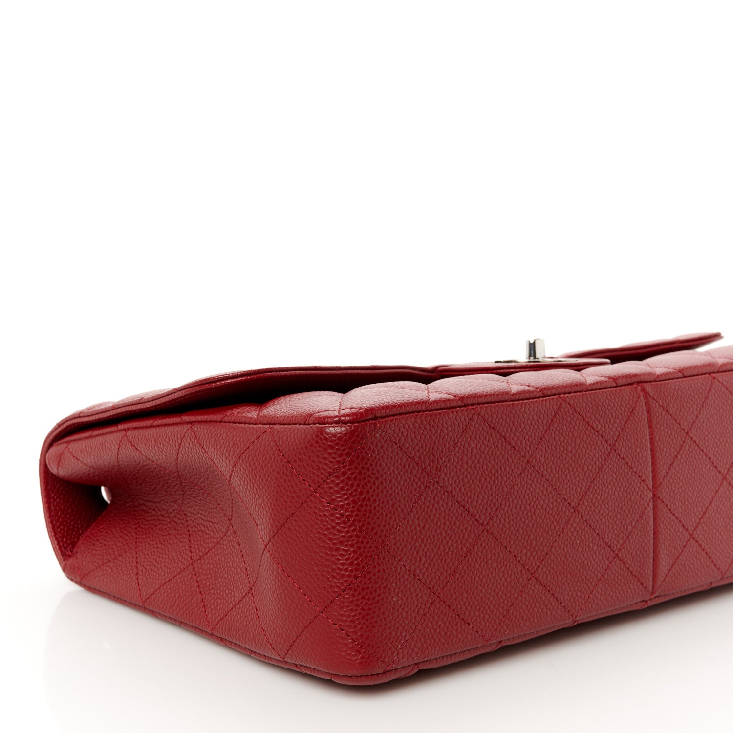 Chanel Caviar Quilted Jumbo Single Flap Red 10 of 11