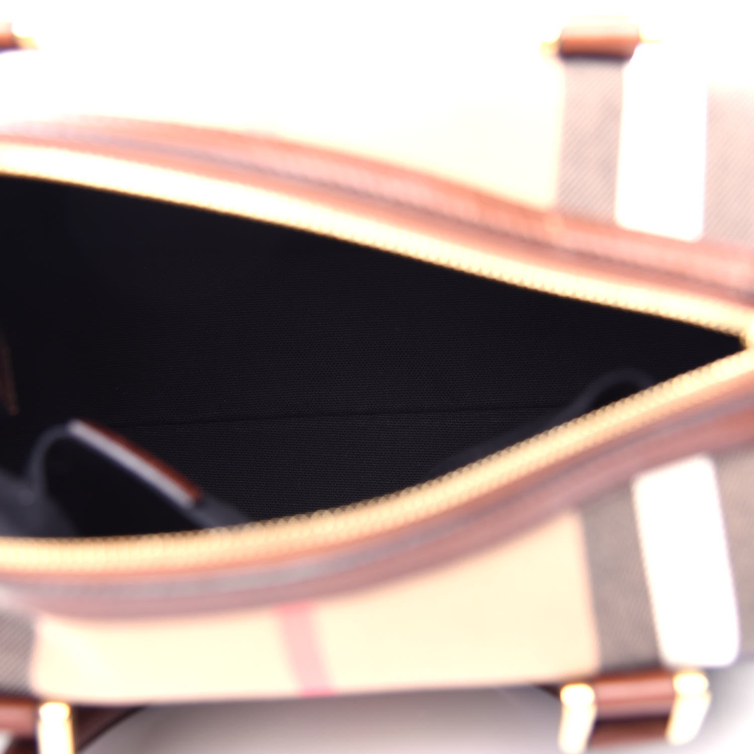 Burberry Bridle Calfskin House Check Medium Chester Bowling Bag Dark Tan 5 of 12