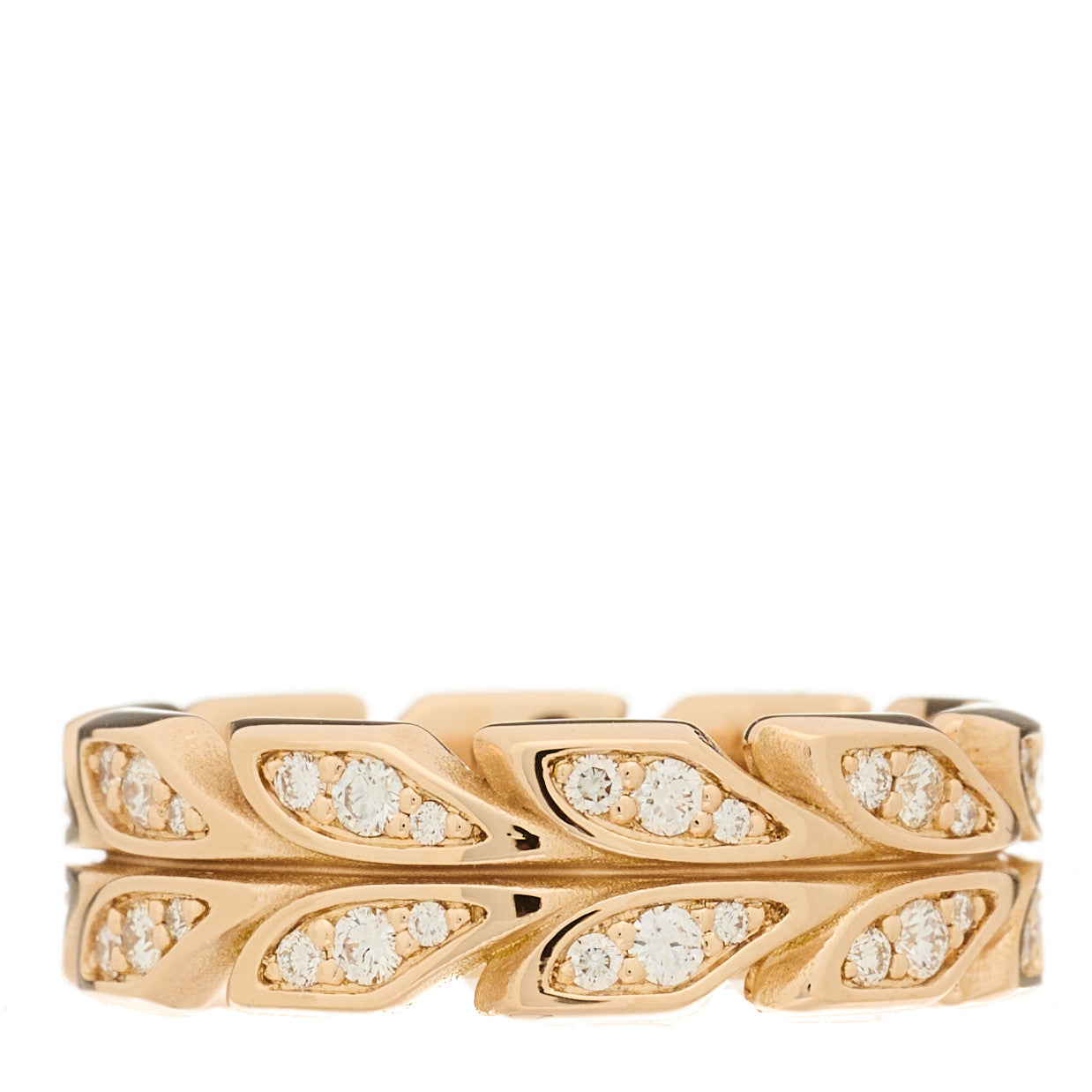 18K Rose Gold Diamond Victoria Vine Band Ring 51 5.75