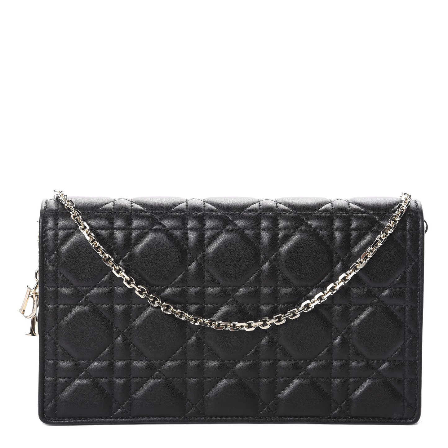 Lambskin Cannage Lady Dior Pouch Black