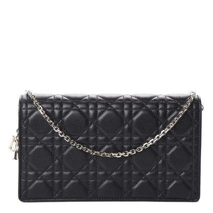 Christian Dior Lambskin Cannage Lady Dior Pouch Black 1 of 9