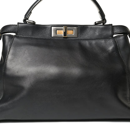 Fendi Vitello Suede Medium Peekaboo Iconic Satchel Black 9 of 13