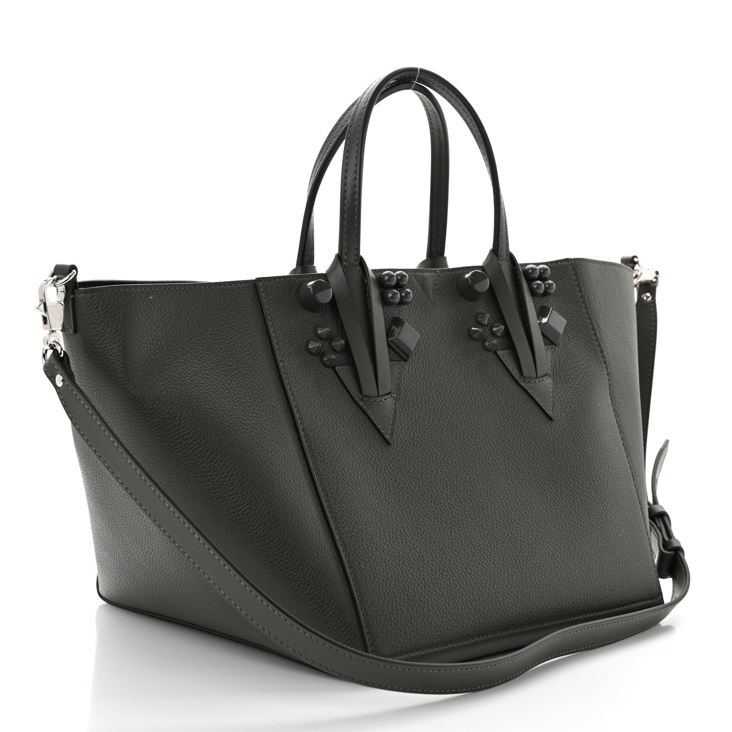 Christian Louboutin Calfskin Empire Spike Studded Cabachic Tote Rocket 3 of 9