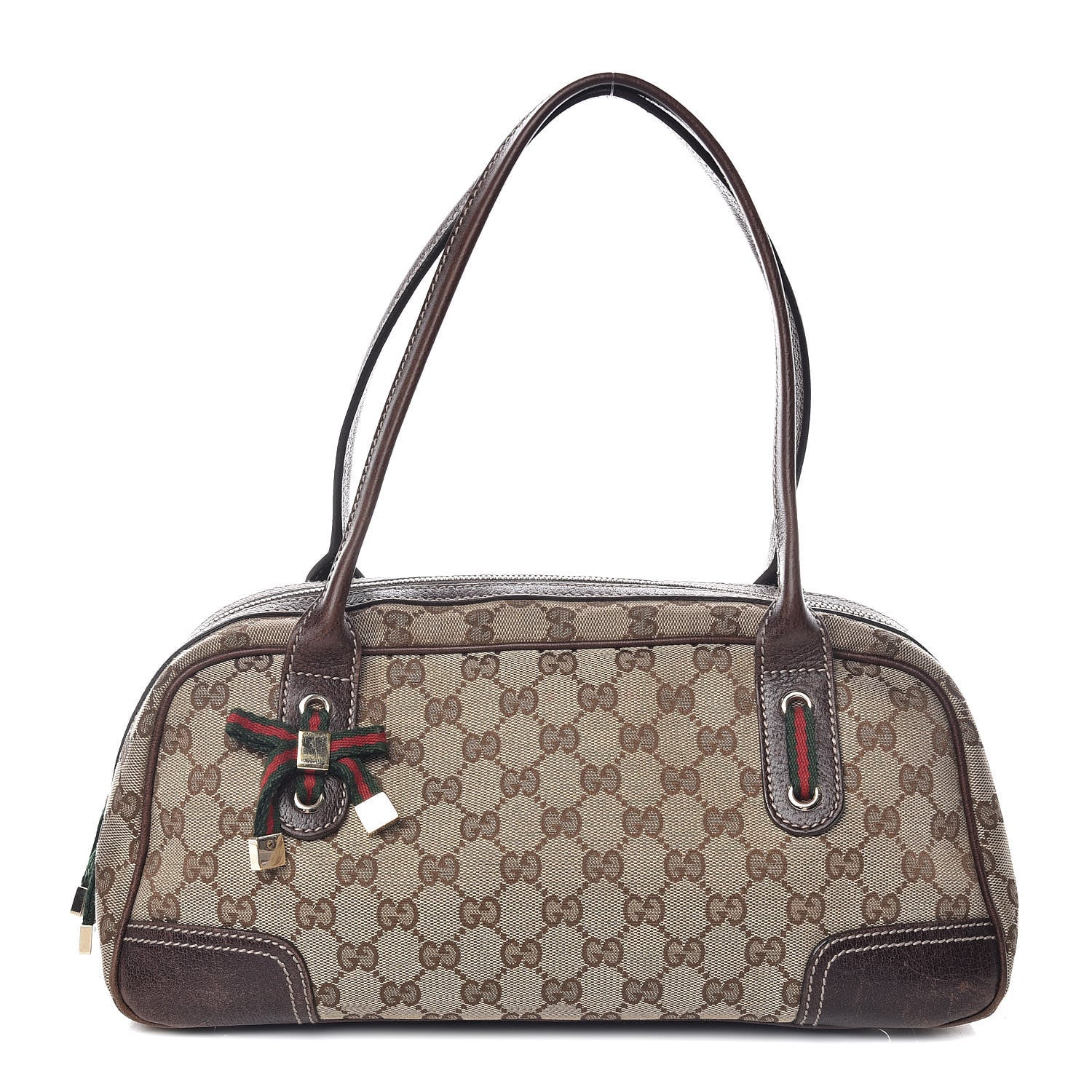 Gucci Monogram Small Princy Satchel Dark Brown 1 of 16