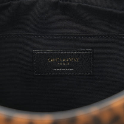 Saint Laurent Calfskin Leopard Print Monogram Lou Camera Bag Black 6 of 10