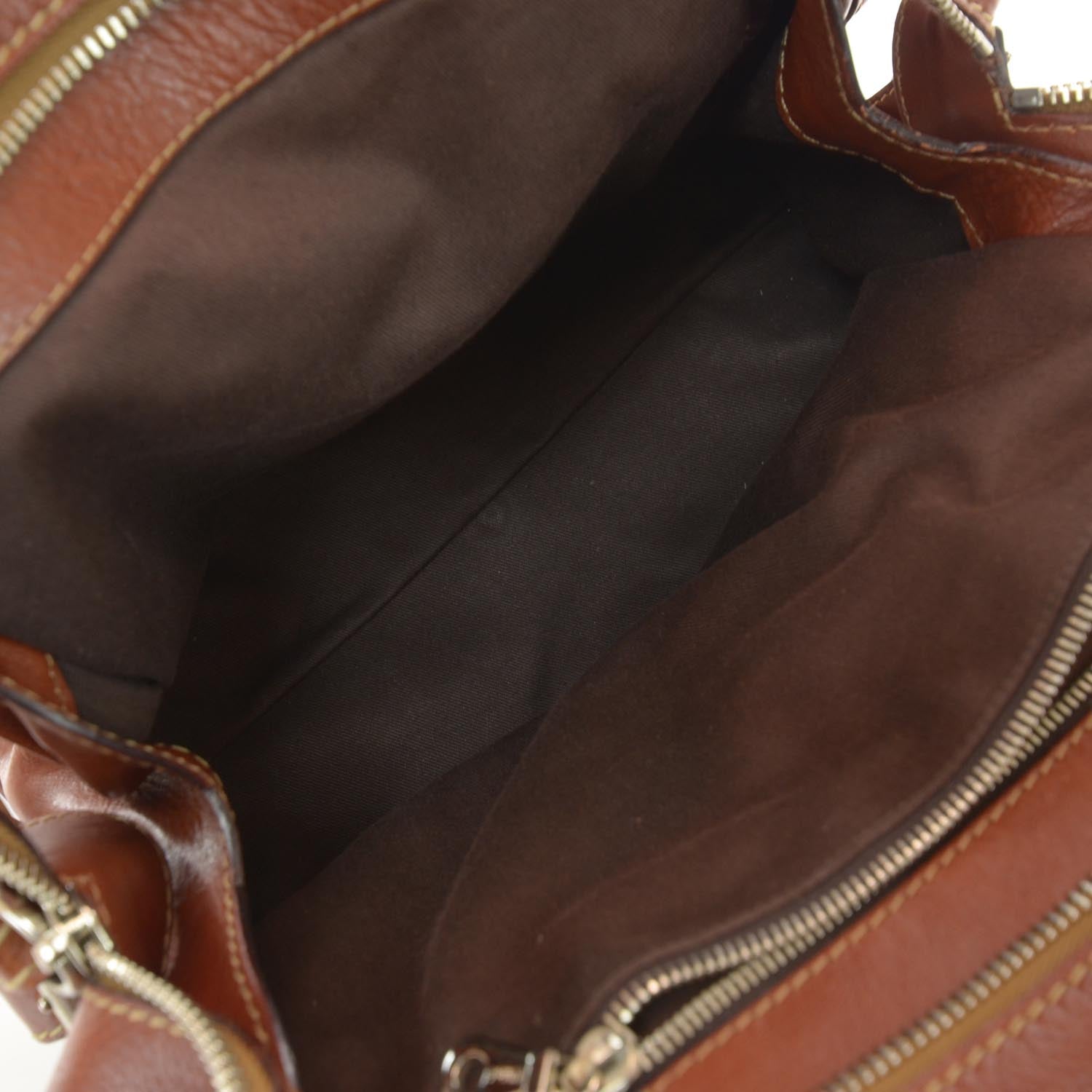 Chloe Leather Edith Satchel Brown 6 of 6