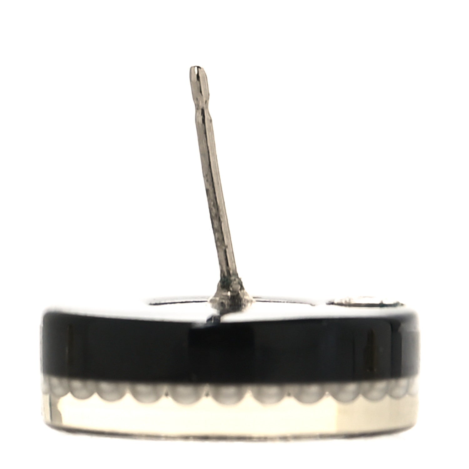 Chanel Resin Crystal Pearl CC Round Earrings Black 5 of 5