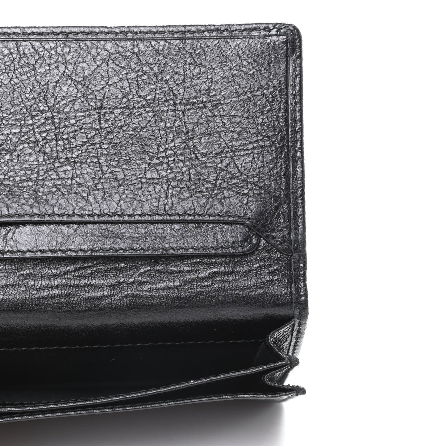 Agneau Classic Gold Hardware Card Case Black