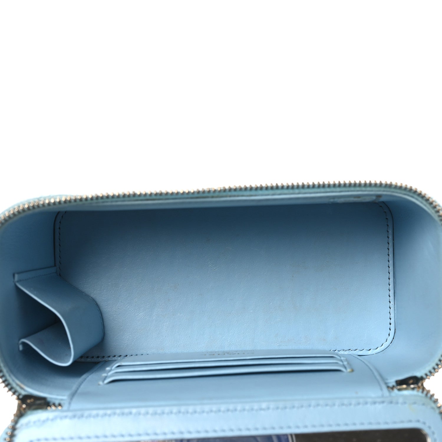 Chanel Caviar Quilted Small Tiny CC Vanity Case With Chain Light Blue 6 of 13
