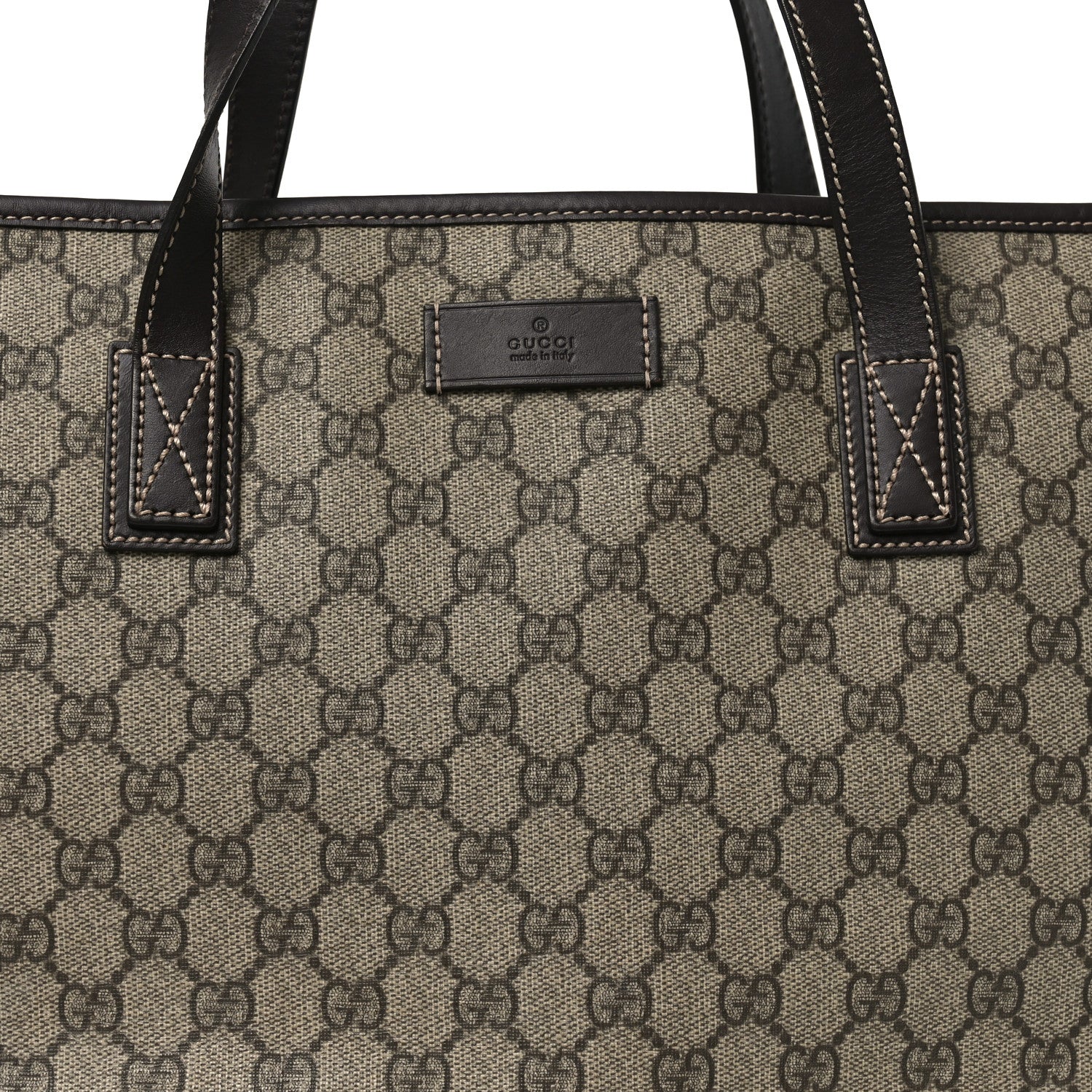 Gucci GG Supreme Monogram Medium Zippered Shopping Tote  Dark Brown 8 of 11