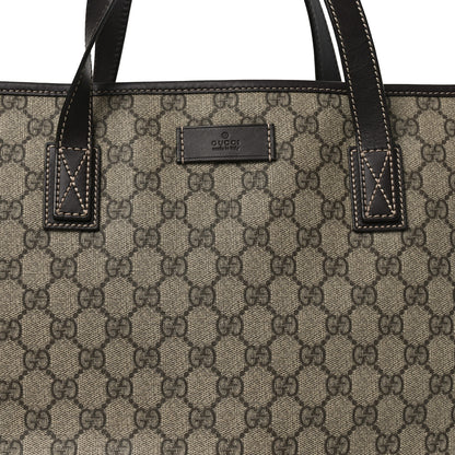Gucci GG Supreme Monogram Medium Zippered Shopping Tote  Dark Brown 8 of 11