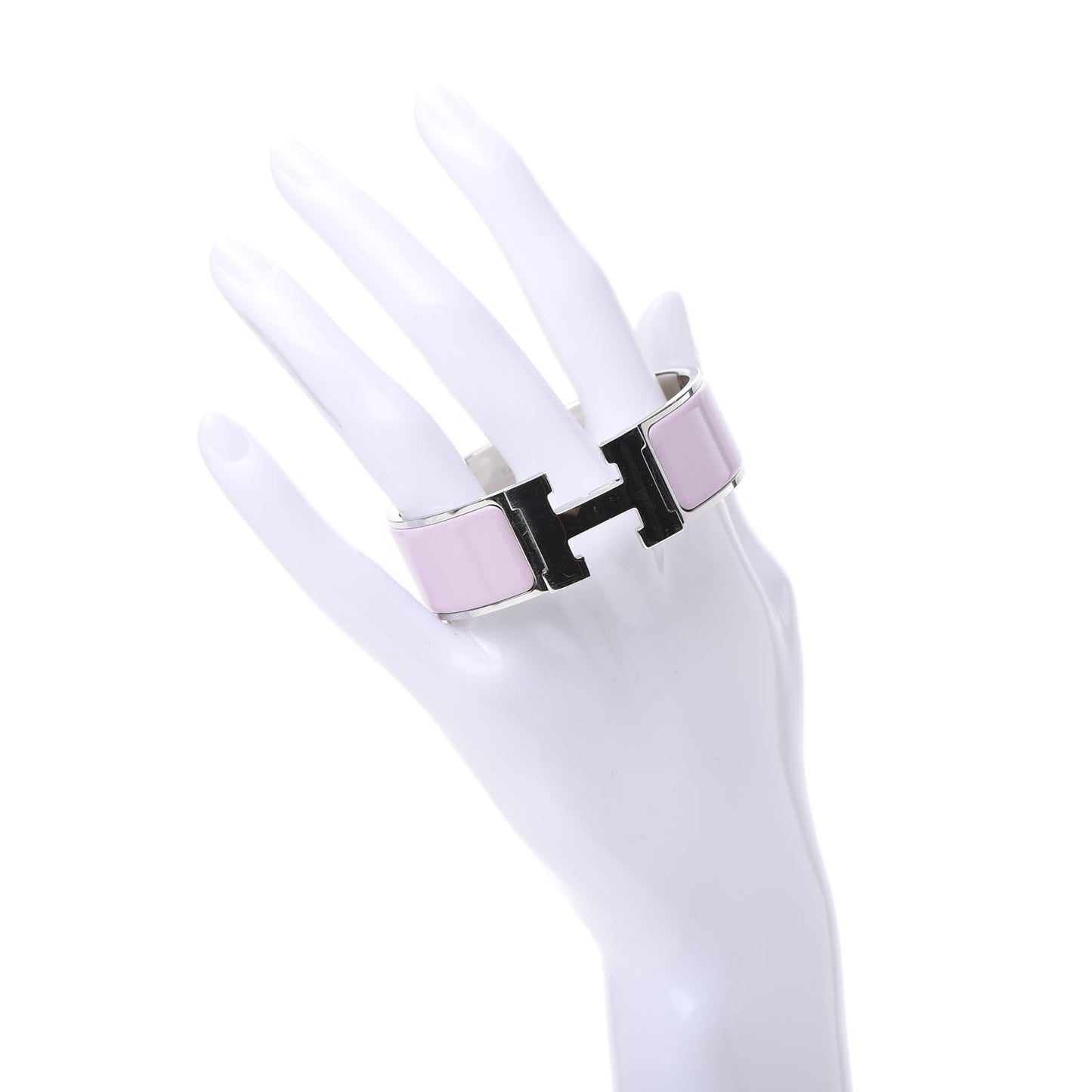 Enamel Wide Clic Clac H Bracelet PM Rose Dragee