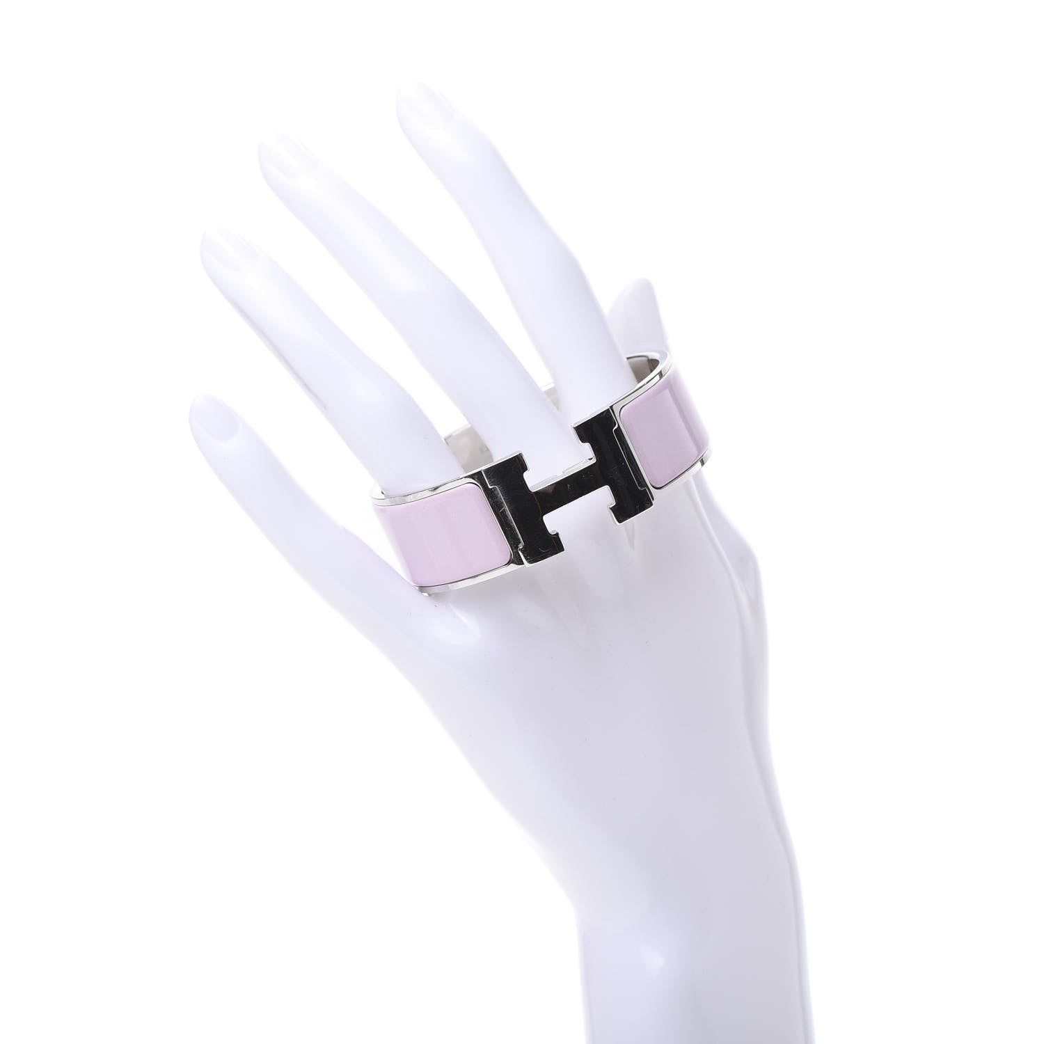 Hermes Enamel Wide Clic Clac H Bracelet PM Rose Dragee 2 of 5