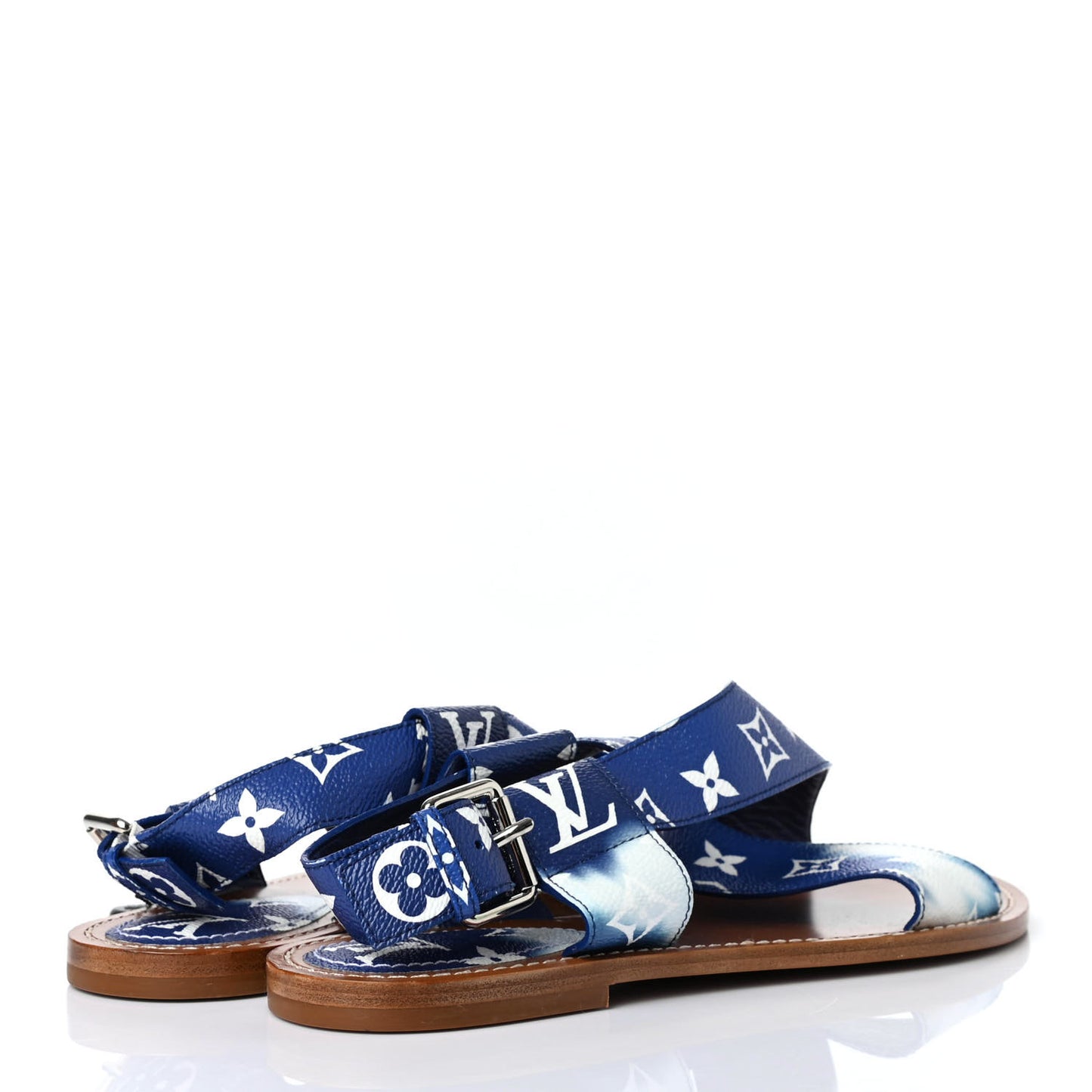 Monogram Escale Palma Flat Sandals 41 Blue