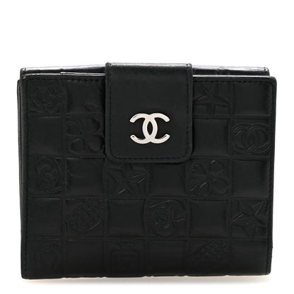 Chanel Calfskin Lucky Symbols Compact French Flap Wallet Black 1 of 12