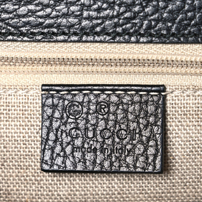 Gucci Dollar Calfskin Interlocking G Shoulder Bag Black 6 of 11