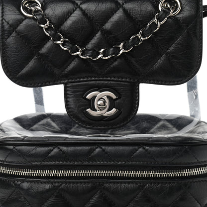 Chanel Crumpled Calfskin PVC Quilted Backpack Black 8 of 10