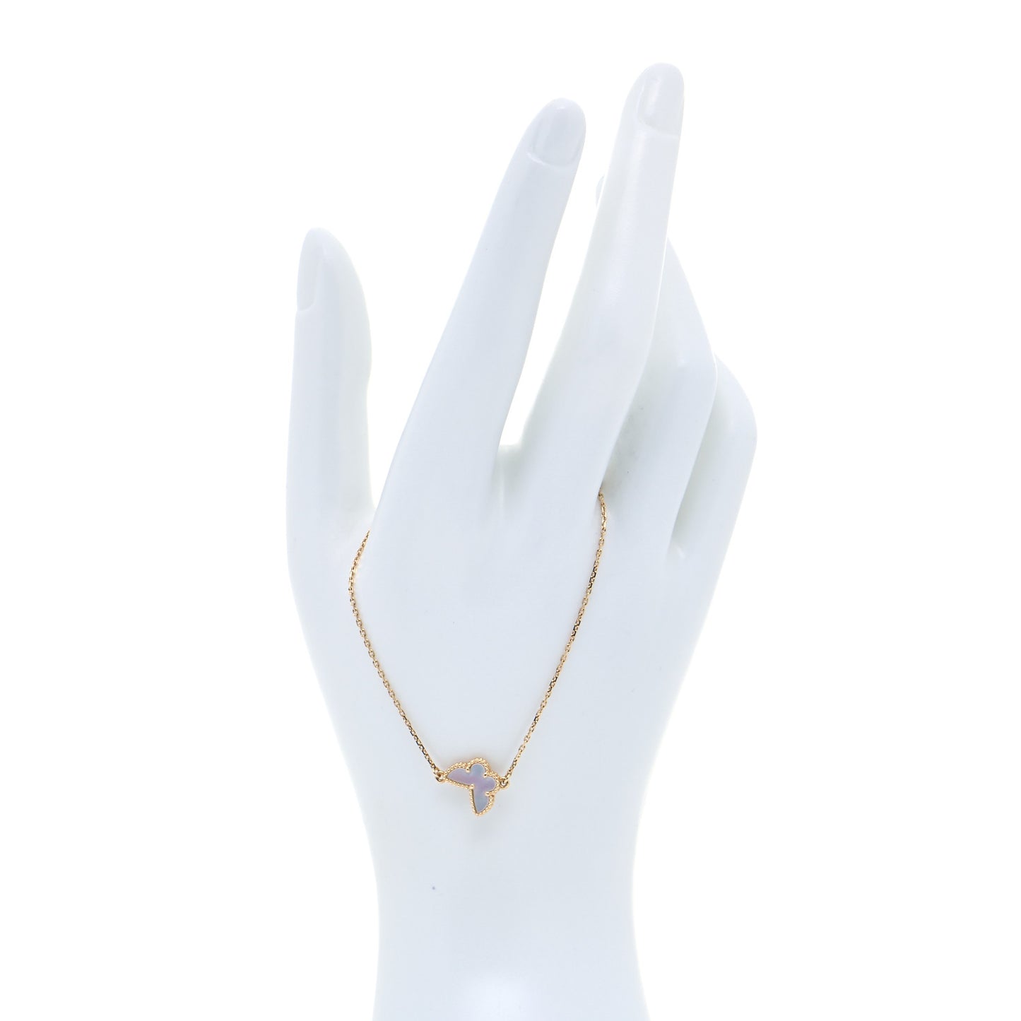 18K Yellow Gold Mother of Pearl Sweet Alhambra Butterfly Bracelet