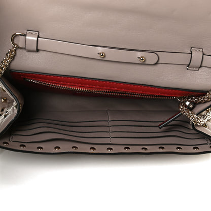 Valentino Garavani Lambskin Rockstud Spike Wallet on Chain Poudre 5 of 13