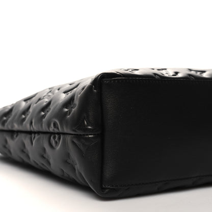 Louis Vuitton Calfskin Embossed Monogram Coussin Hobo MM Black 9 of 10