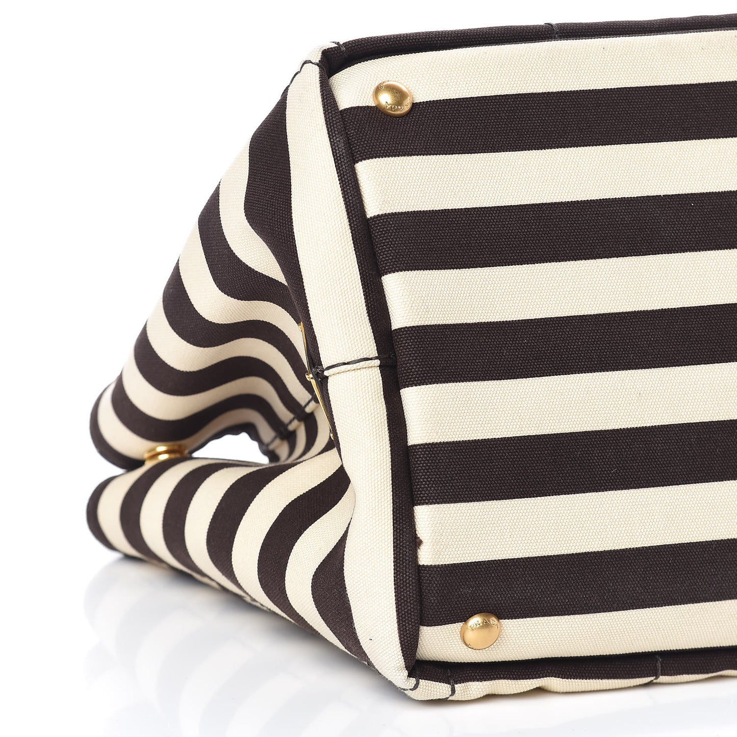 Canapa Striped Logo Tote Tabacco