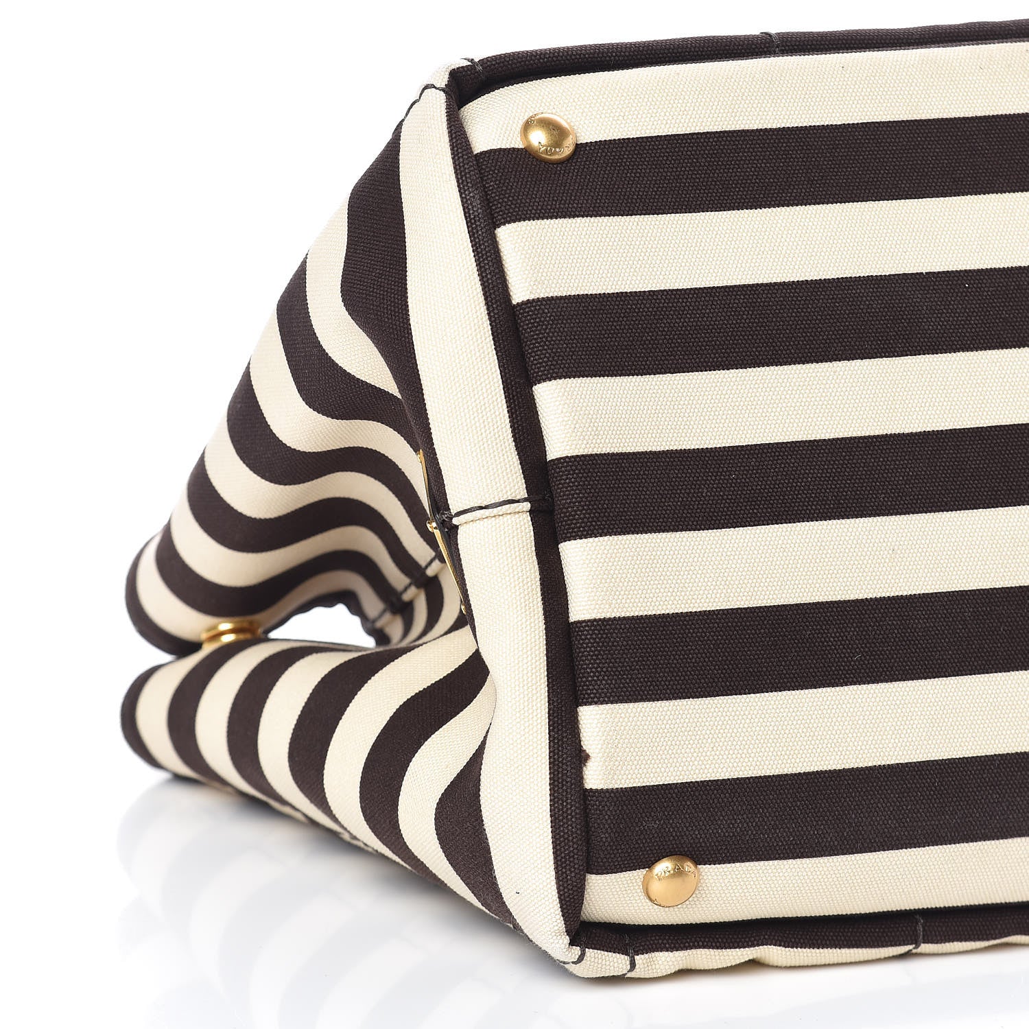 Prada Canapa Striped Logo Tote Tabacco 8 of 11