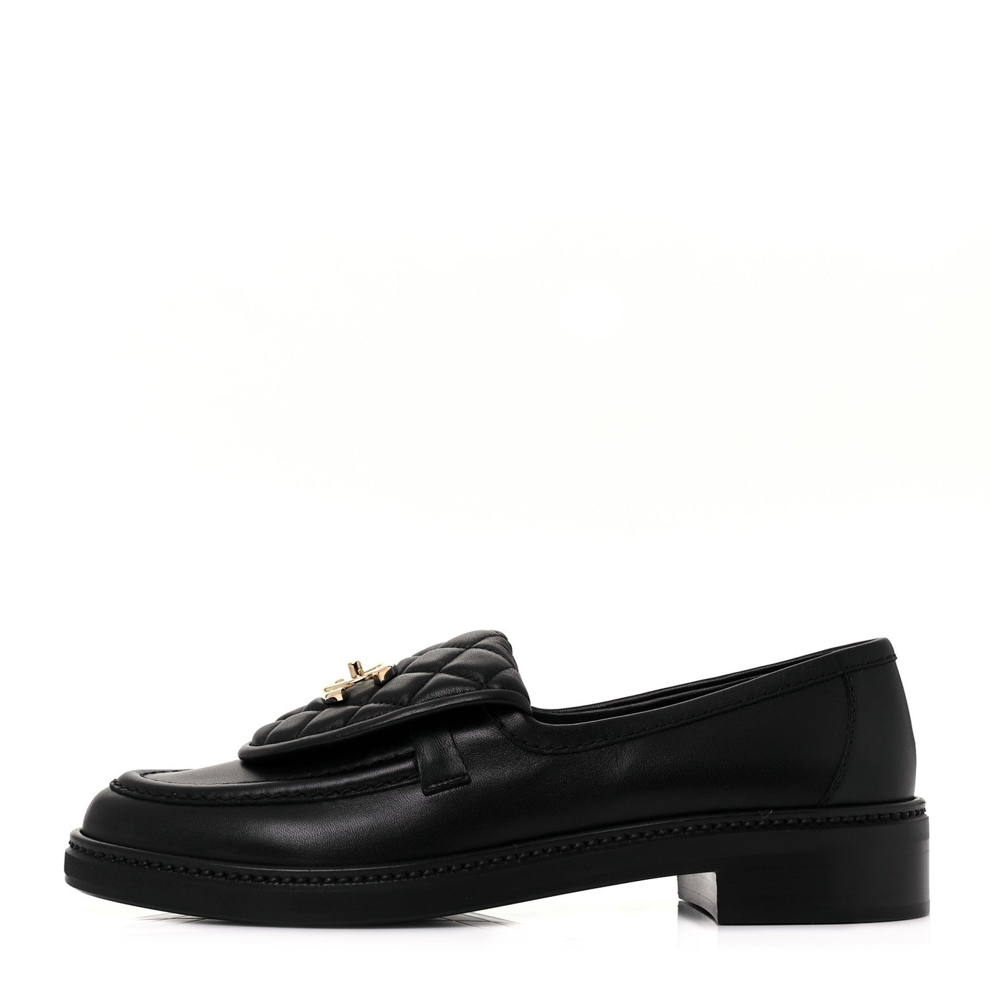 Lambskin Quilted CC Turnlock Loafers 39 Black