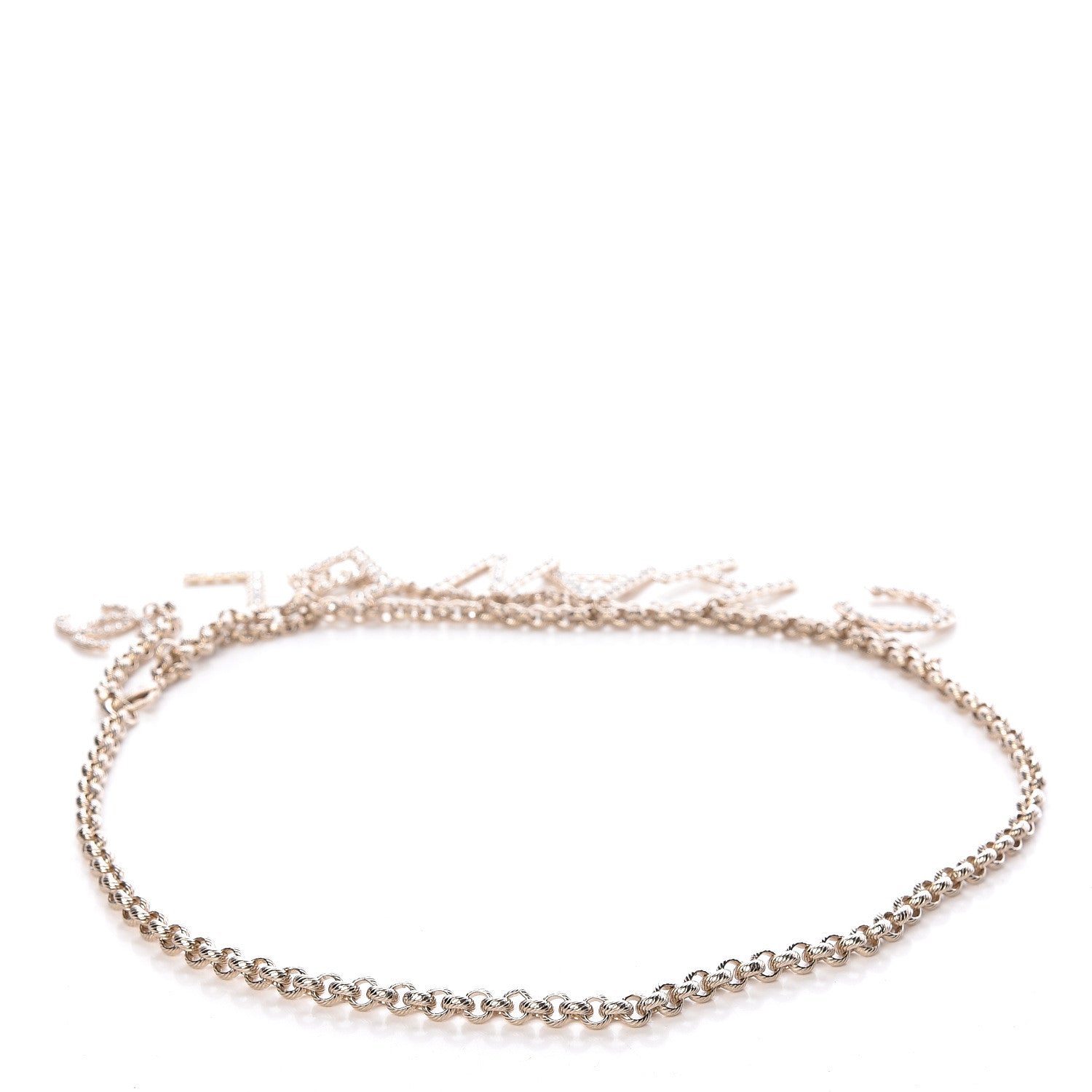 Chanel Metal Crystal 90's Icon Logo Chain Belt Gold 3 of 6