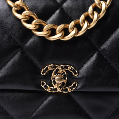 Chanel Lambskin Quilted Large Chanel 19 Flap Black 8 of 12