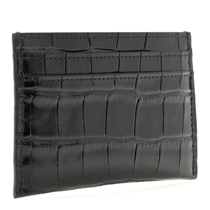 Chanel Calfskin Crocodile Embossed Crococo Card Holder Black 3 of 8