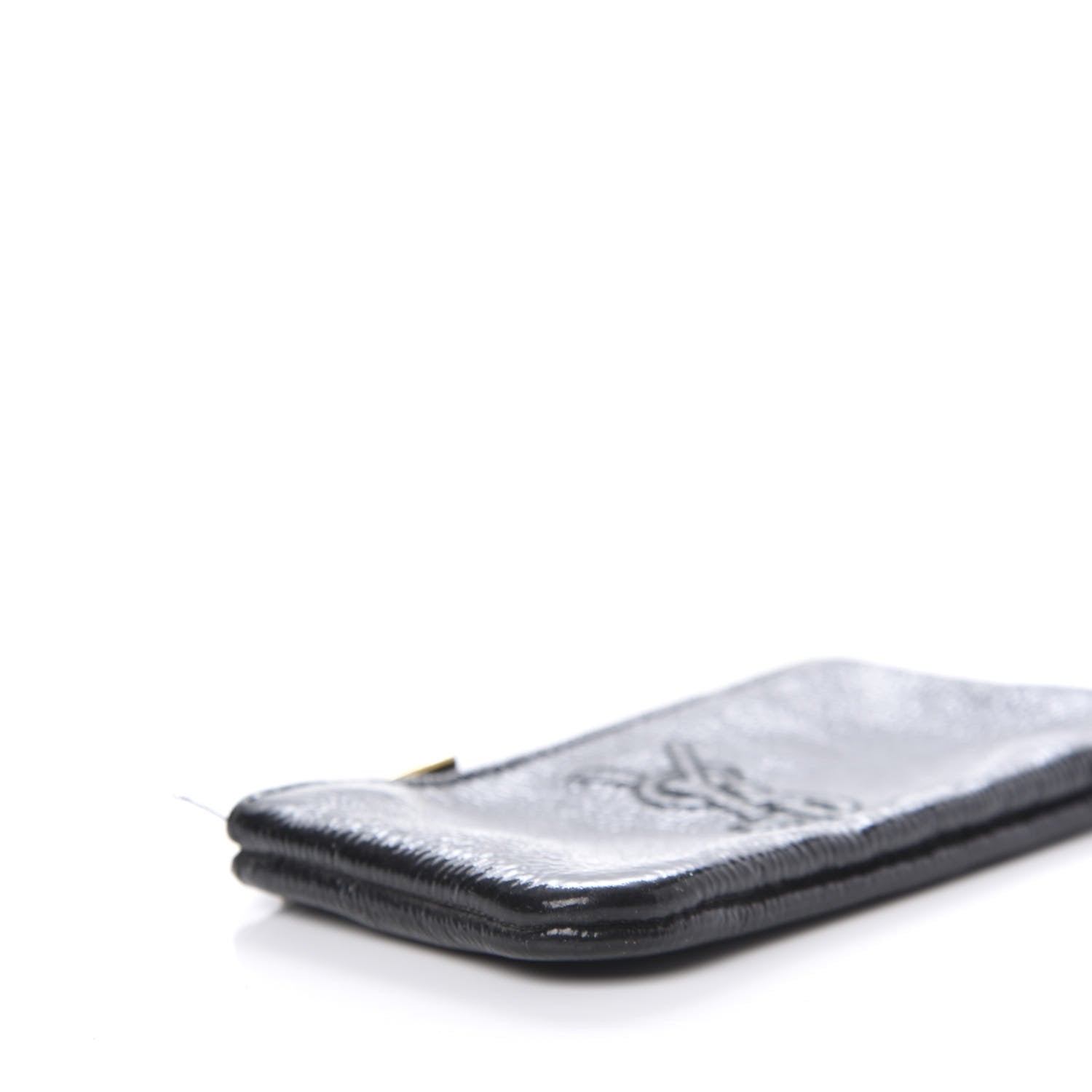 Saint Laurent Textured Patent Monogram Pouch Black 6 of 10