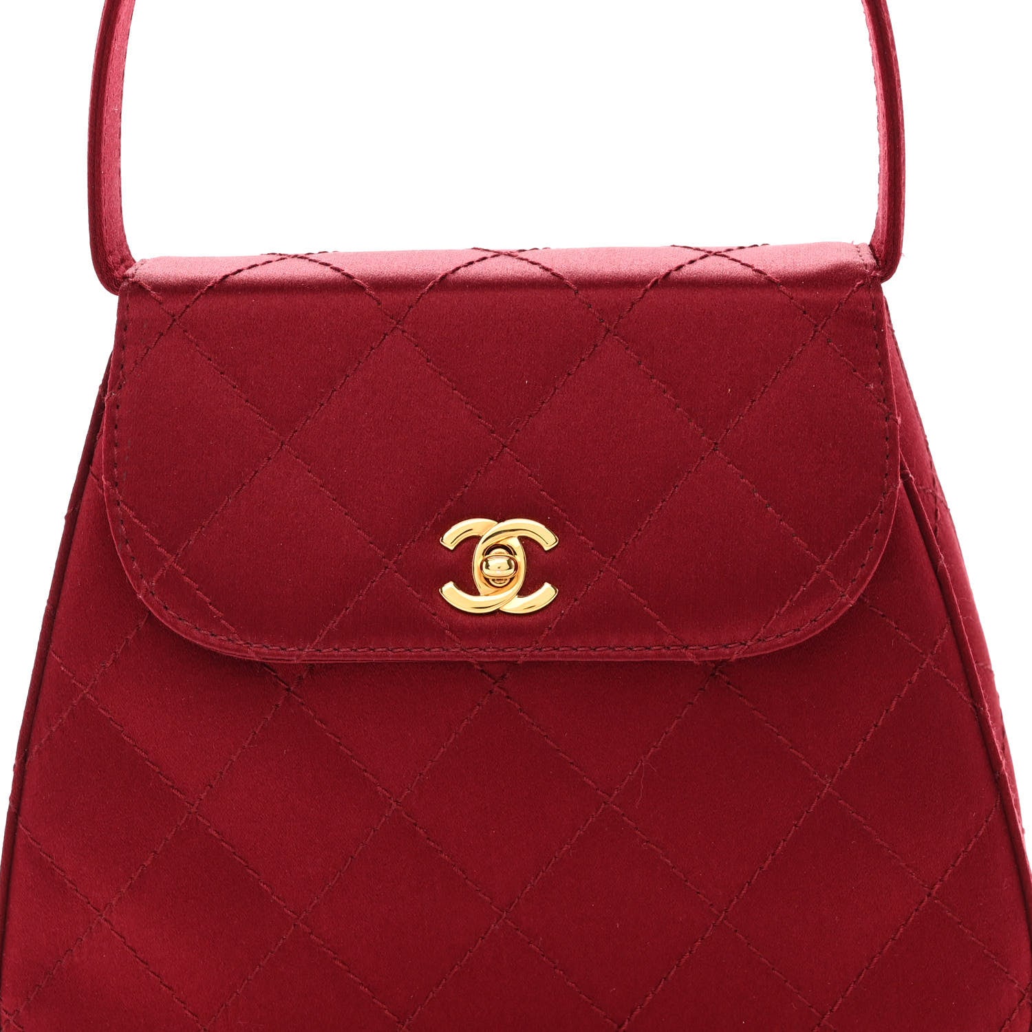 Chanel Satin Quilted Mini Kelly Flap Bag Red 8 of 10