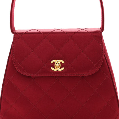 Chanel Satin Quilted Mini Kelly Flap Bag Red 8 of 10