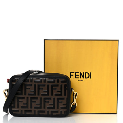 Fendi Vitello Century Bi-Color FF 1974 Embossed Mini Camera Case Maya Black 10 of 10