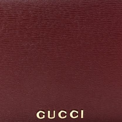 Gucci Textured Calfskin Script Logo Wallet On Chain Rosso Ancora 8 of 10