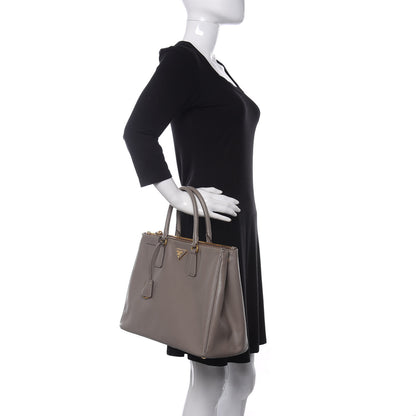 Prada Saffiano Lux Large Double Zip Tote Argilla 2 of 12