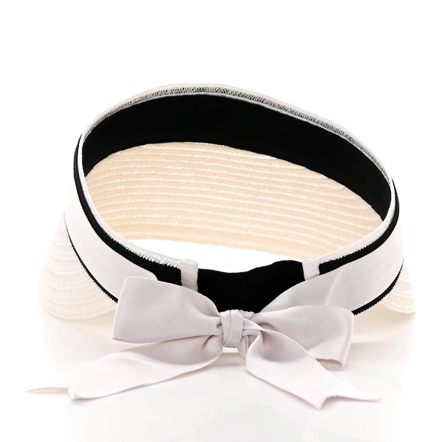 Abaca Cotton Ribbon Visor S Ecru White
