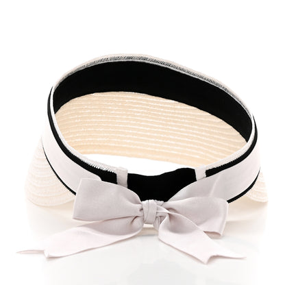 Chanel Abaca Cotton Ribbon Visor S Ecru White 6 of 8