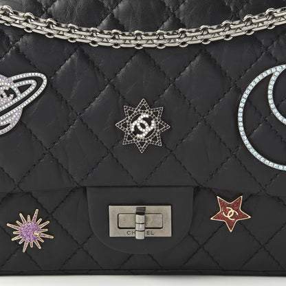 Chanel Aged Calfskin Space Charms 2.55 Reissue 225 Flap Black 10 of 11