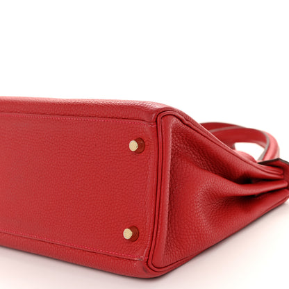 Hermes Togo Kelly Retourne 28 Rouge Casaque 10 of 12