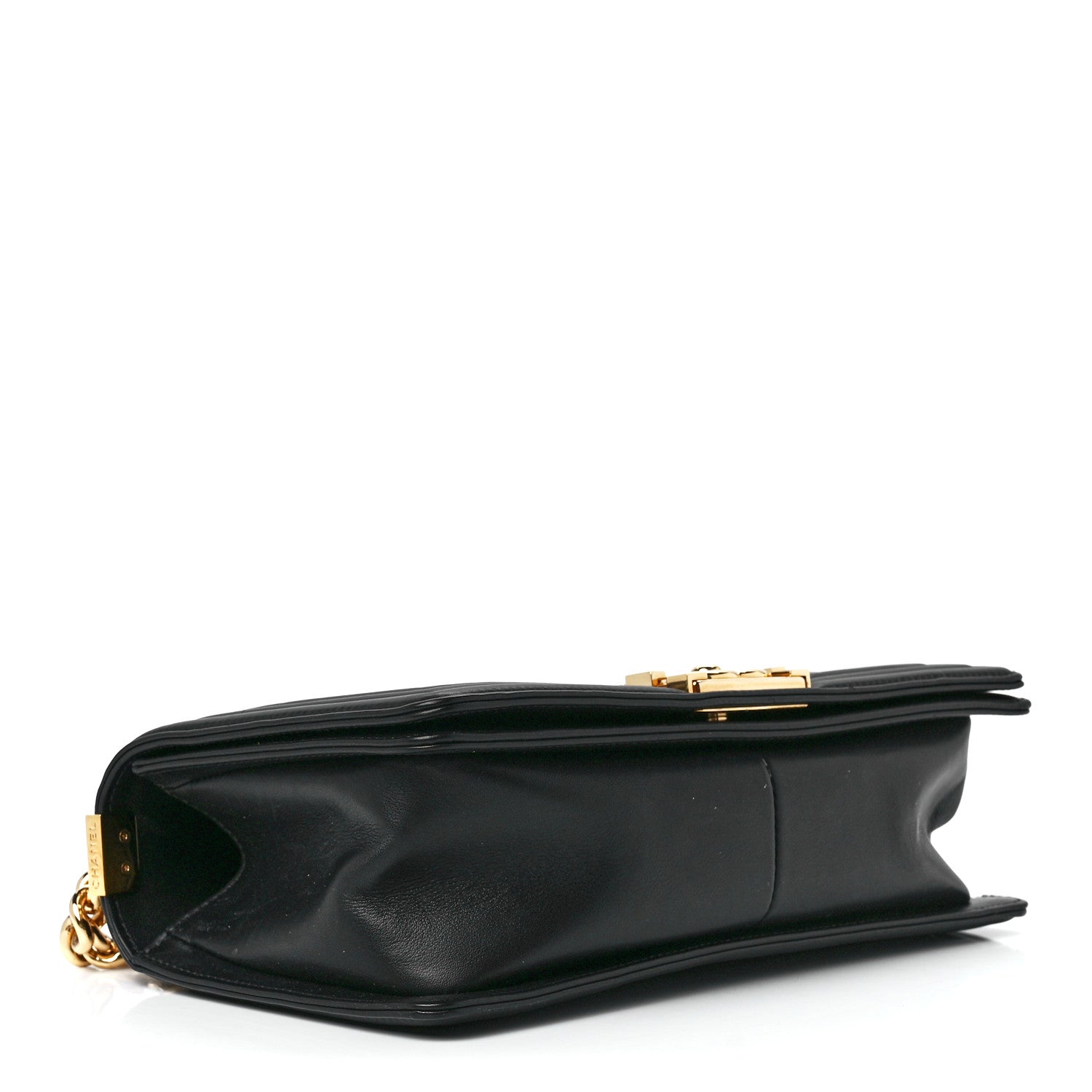Chanel Calfskin Chevron Quilted Medium Boy Flap Black 4 of 11