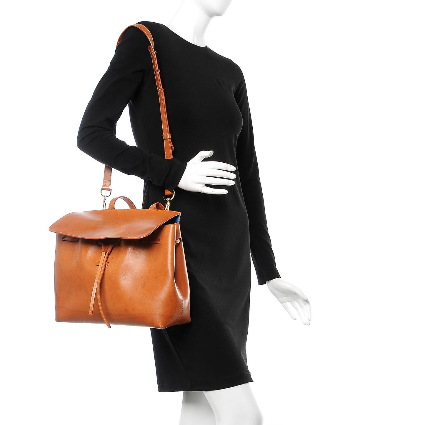 Calfskin Lady Bag Cammello Azzurro
