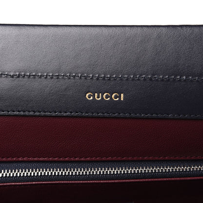 Gucci Smooth Calfskin Small Zumi Top Handle Bag Blue Romantic Cerise Butter 6 of 11